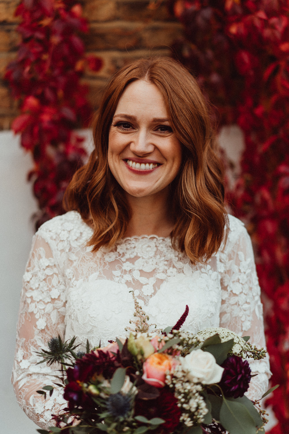 Bride Bridal Bob Hair Short Waves Winchester House Wedding Emily and Steve