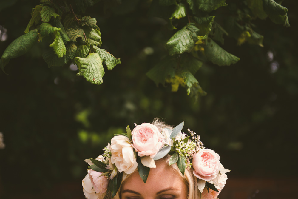 Bride Bridal Flower Crown Pink Rose Yurt Wedding Reception Mr Sleeve