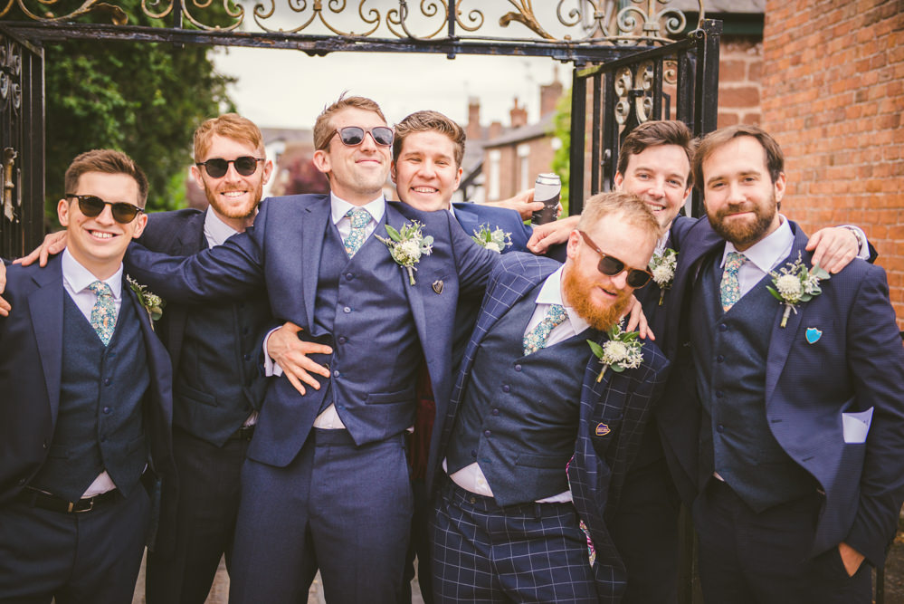 Groom Groomsmen Navy Blue Suits Yurt Wedding Reception Mr Sleeve