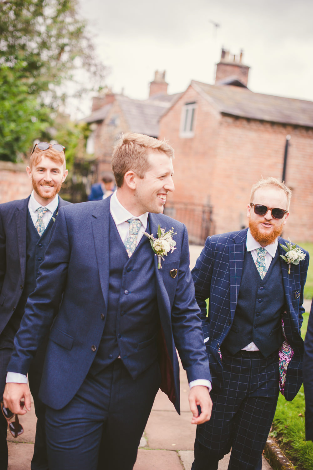 Groom Groomsmen Navy Blue Suits Yurt Wedding Reception Mr Sleeve