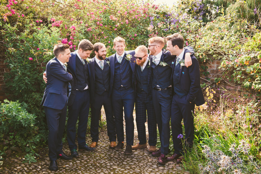 Groom Groomsmen Navy Blue Suits Yurt Wedding Reception Mr Sleeve