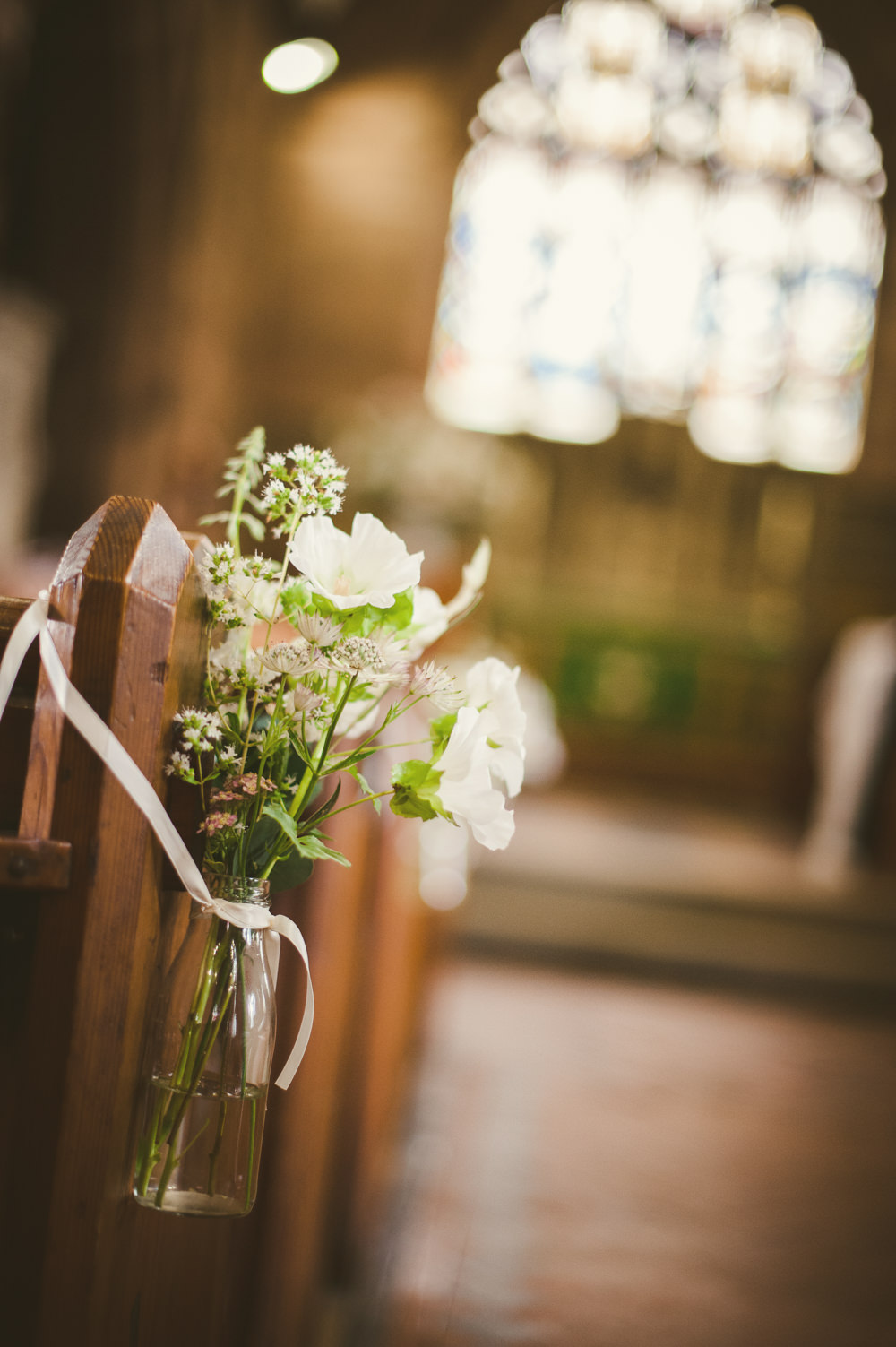 Pew End Aisle Chuch Flowers Yurt Wedding Reception Mr Sleeve