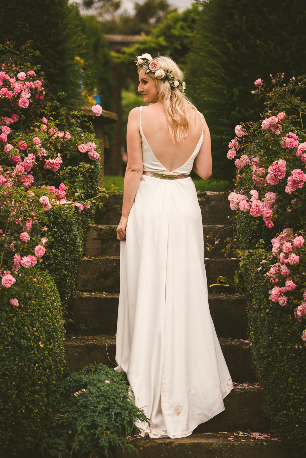 Dress Gown Bride Bridal Belt Charlie Brear Yurt Wedding Reception Mr Sleeve