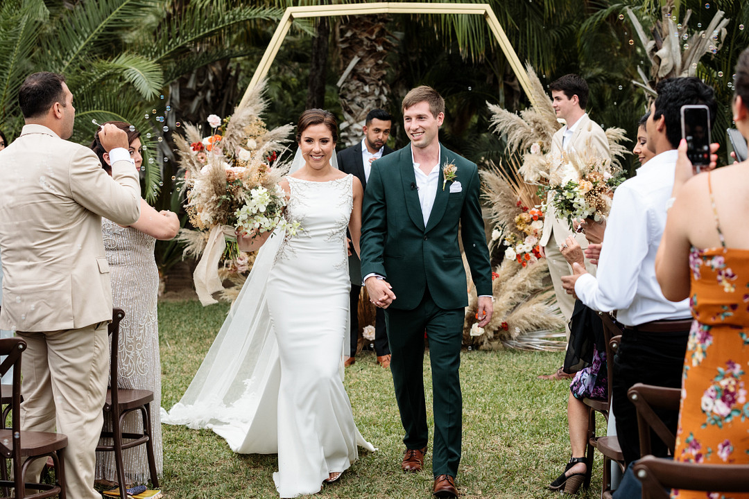 Acre Baja Wedding Anna Gomes Photo Hexagon Flower Arch Ceremony Aisle Pampas Grass