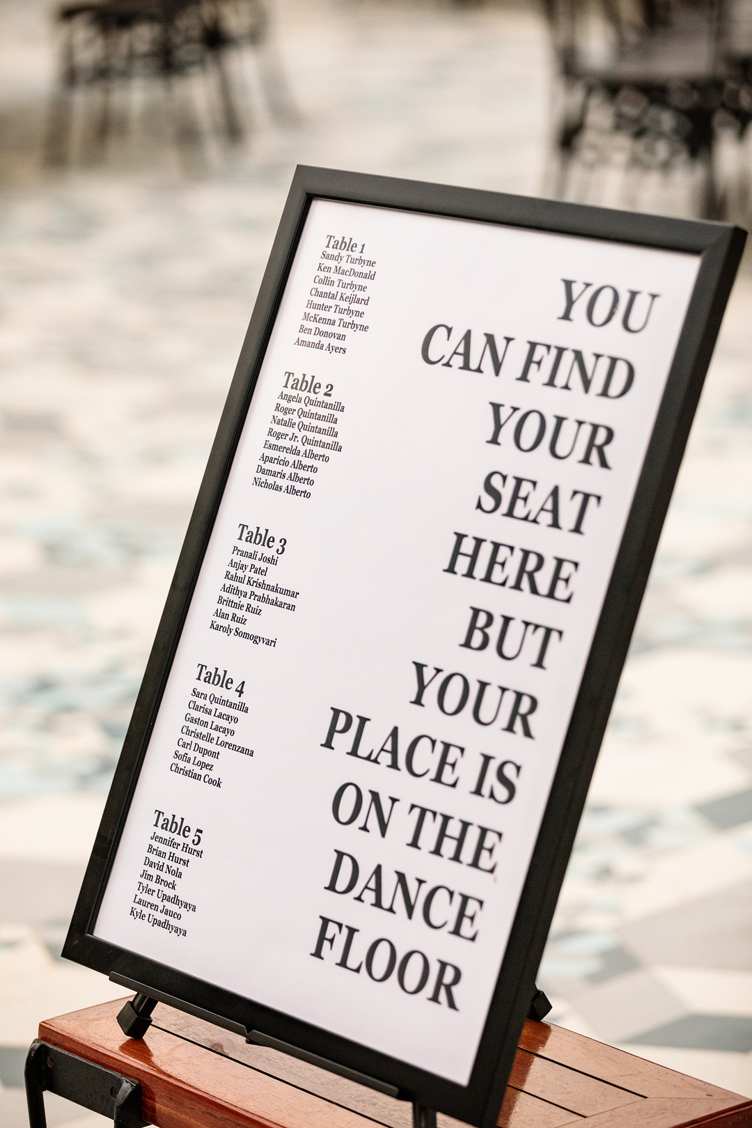 Seating Chart Table Plan Acre Baja Wedding Anna Gomes Photo