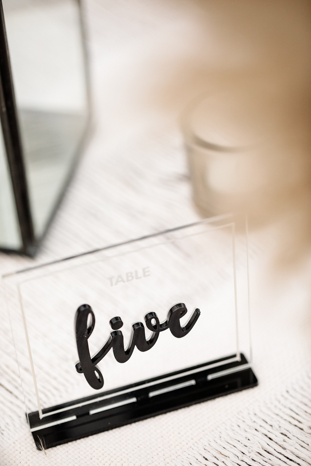 Table Number Clear Acre Baja Wedding Anna Gomes Photo