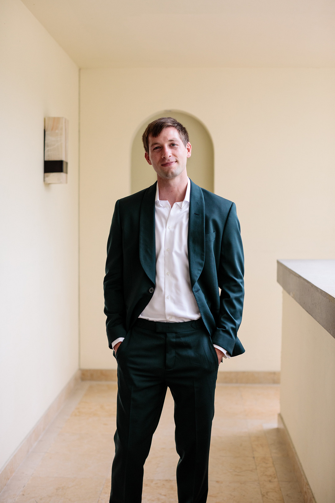 Acre Baja Wedding Anna Gomes Photo Groom Suit Green