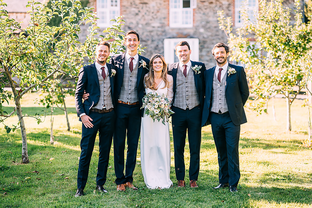 Groom Suit Navy Grey Waistcoat Red Tie Groomsmen Anran Wedding Albert Palmer Photography