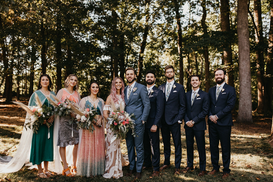 Backyard Woodland Wedding A&M Photography