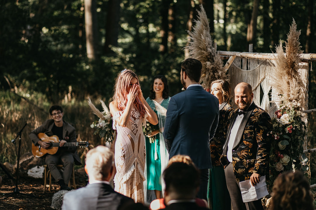 Backyard Woodland Wedding A&M Photography