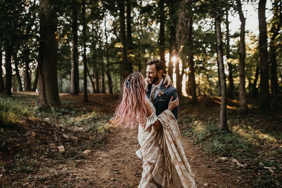 Backyard Woodland Wedding A&M Photography