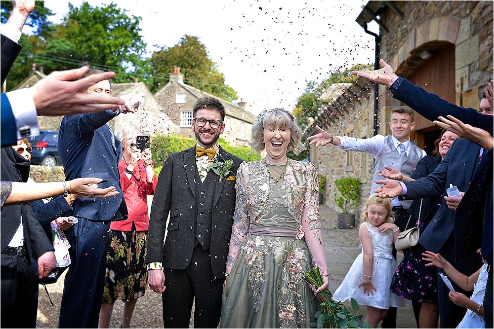 Confetti Throw Browsholme Hall Wedding Jules Fortune Photography
