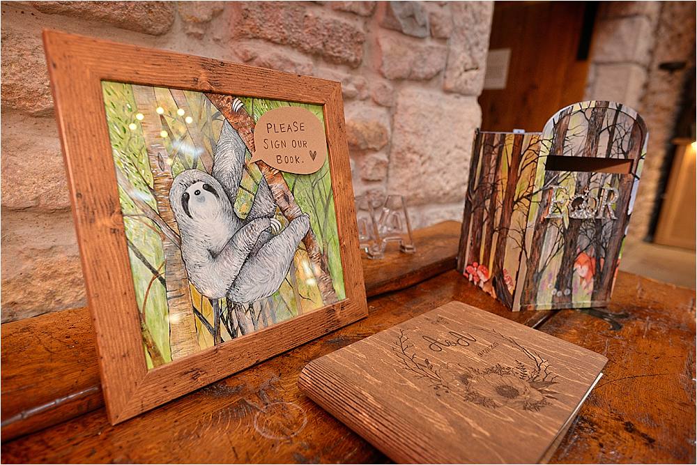 Wooden Guest Book Browsholme Hall Wedding Jules Fortune Photography