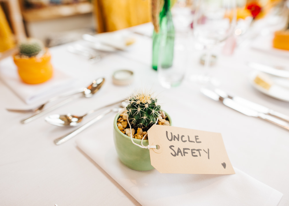 Cacti Cactus Favour Colourful Alternative Wedding Hollie Carlin Photography