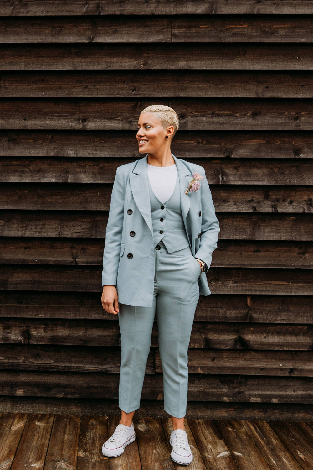Bride Bridal Suit Grey Disco Wedding Ideas Lex Fleming Photo