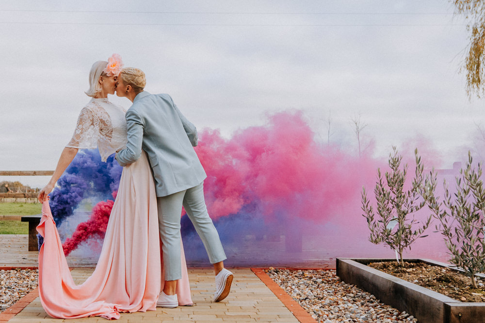 Smoke Bomb Disco Wedding Ideas Lex Fleming Photo