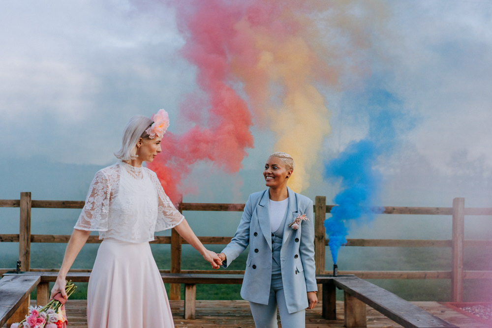 Disco Wedding Ideas Lex Fleming Photo Smoke Bomb