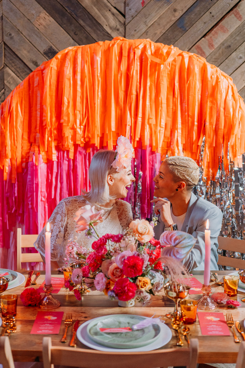 Table Tablescape Decor Flowers Candles Disco Wedding Ideas Lex Fleming Photo