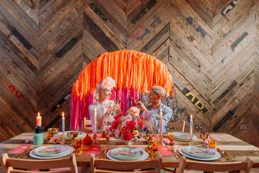 Table Tablescape Decor Flowers Candles Disco Wedding Ideas Lex Fleming Photo