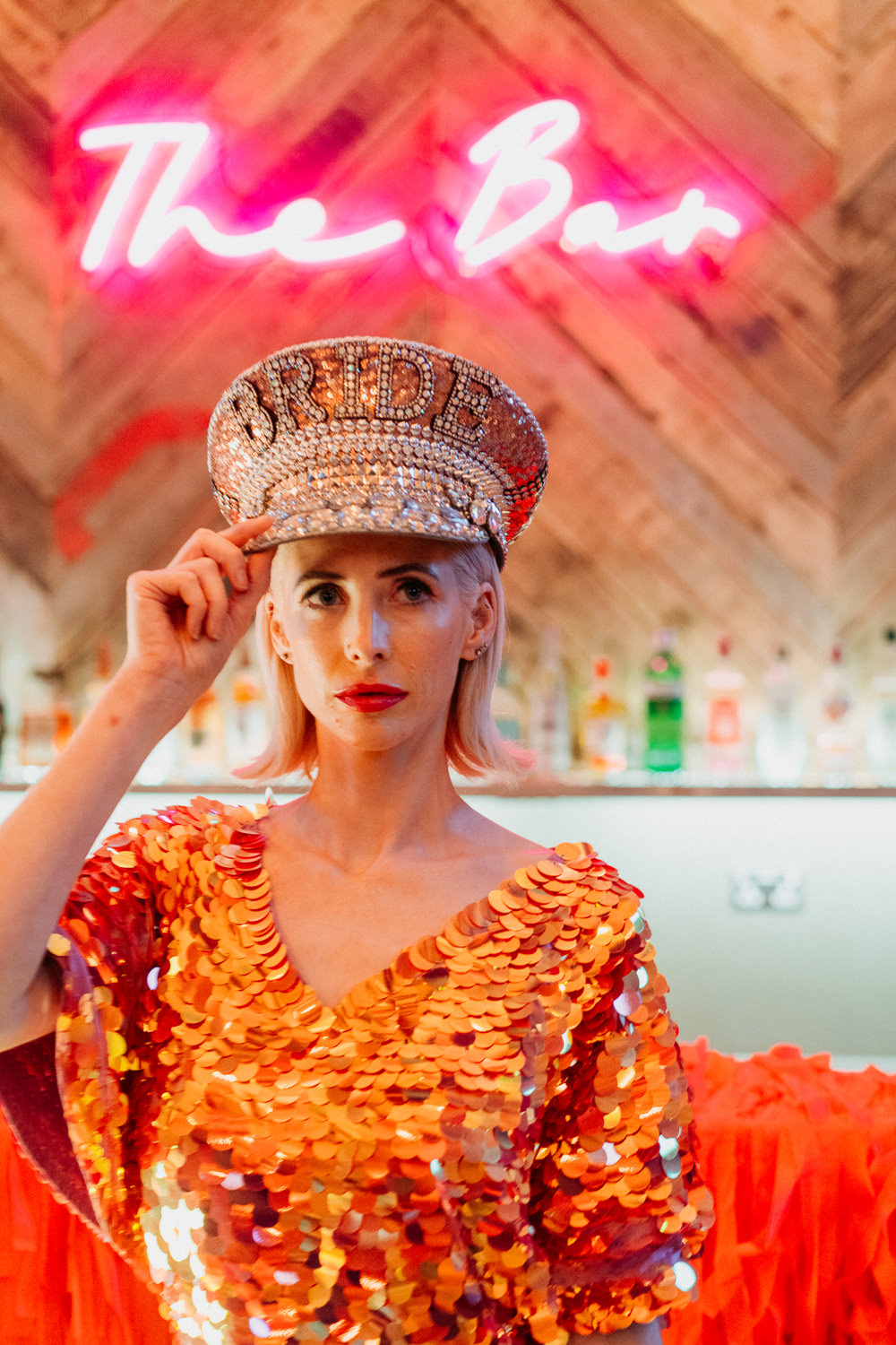 Bride Bridal Glitter Hat Disco Wedding Ideas Lex Fleming Photo