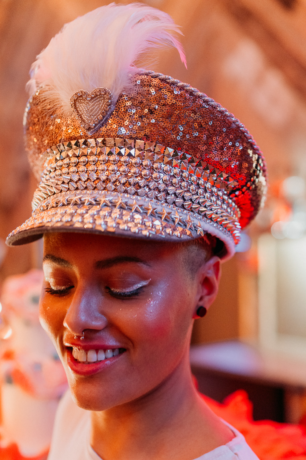 Bride Bridal Glitter Hat Disco Wedding Ideas Lex Fleming Photo