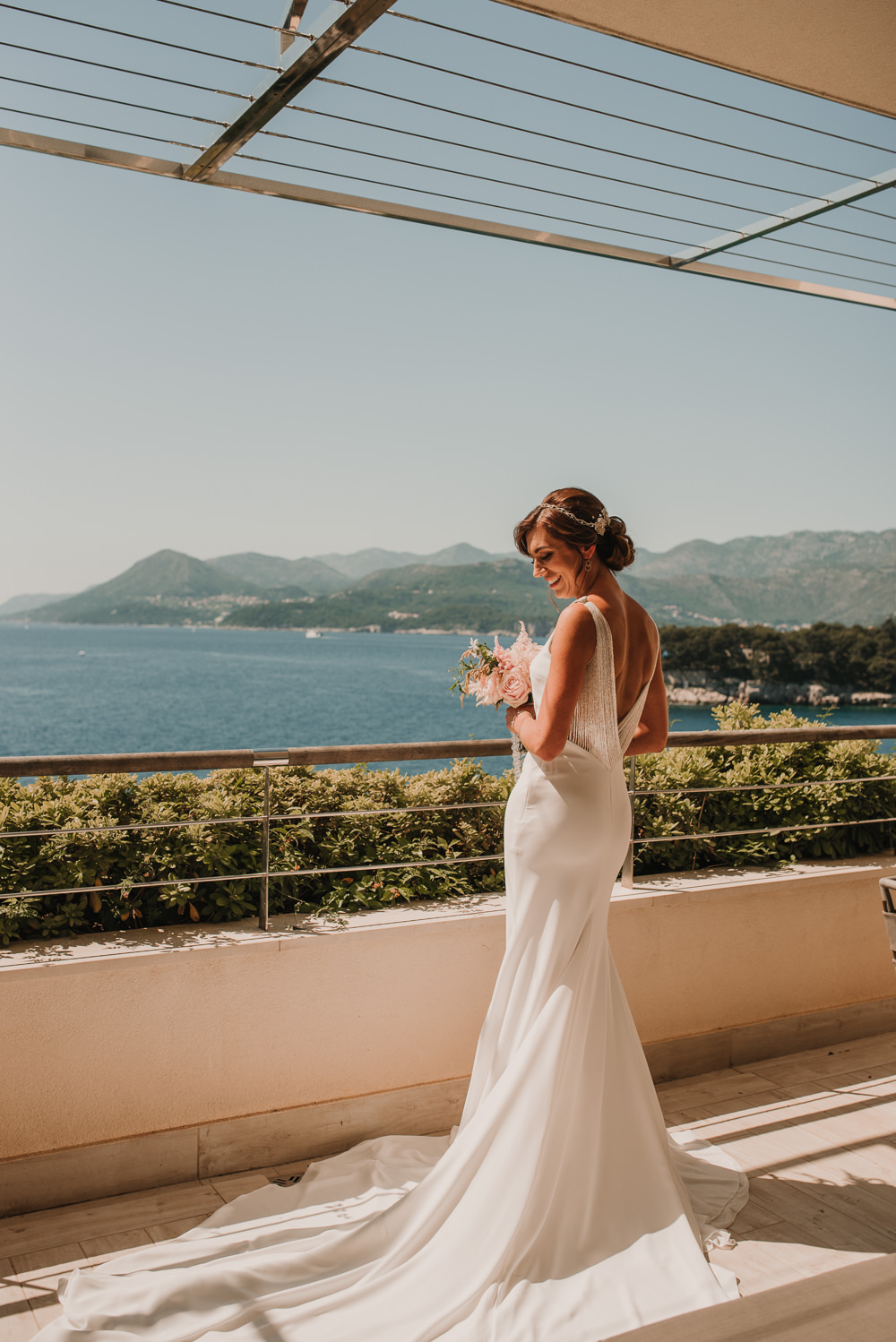 Dress Gown Bride Bridal Fit Flare Dubrovnik Wedding Iva & Vedran