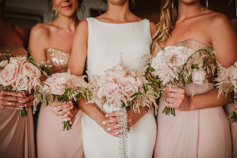 Bride Bridal Bridesmaids Bouquet Flowers Pink Dubrovnik Wedding Iva & Vedran