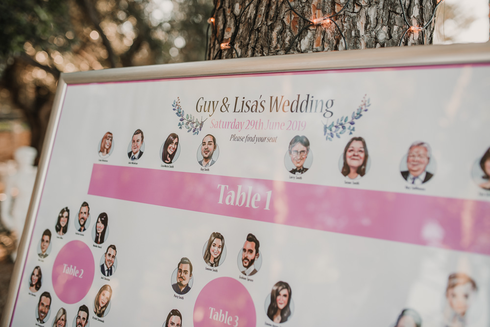 Table Plan Dubrovnik Wedding Iva & Vedran