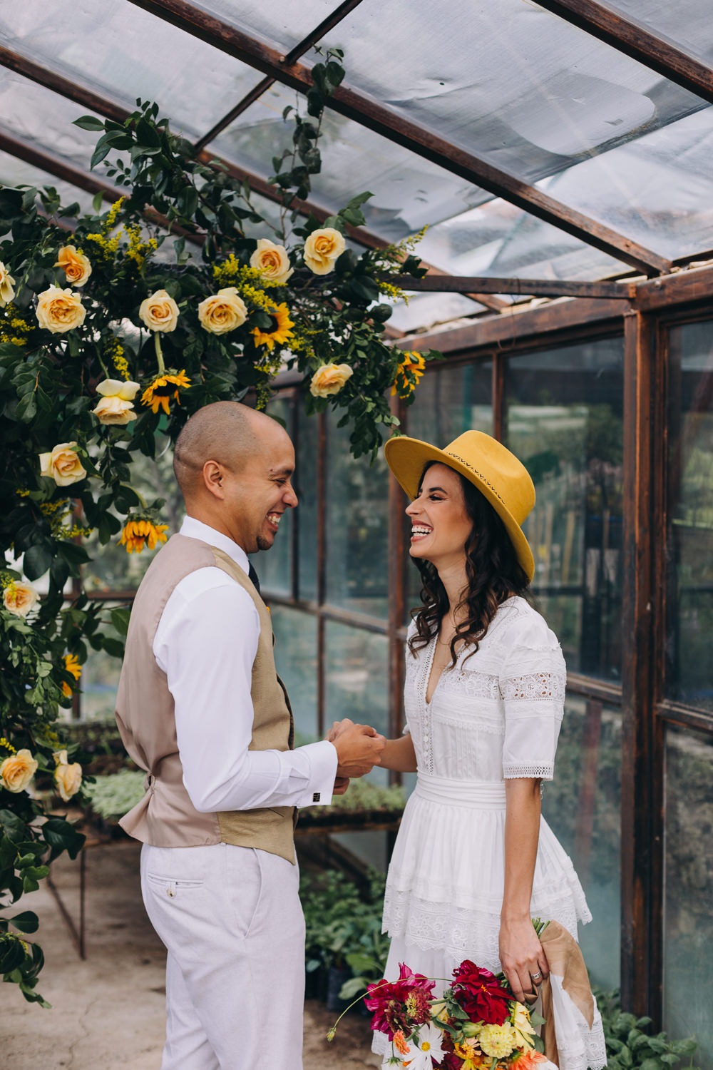 Farm To Table Wedding Carito Photography Flower Arch Installation Greenhouse Cermeony Backdrop