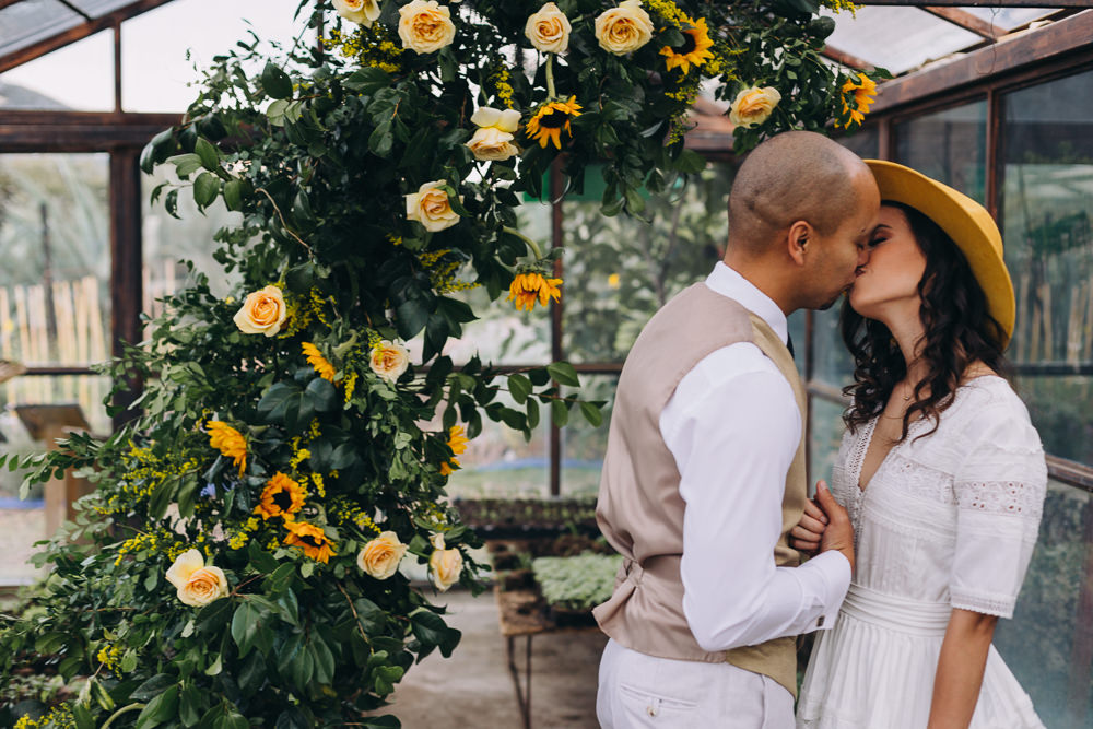 Farm To Table Wedding Carito Photography Flower Arch Installation Greenhouse Cermeony Backdrop