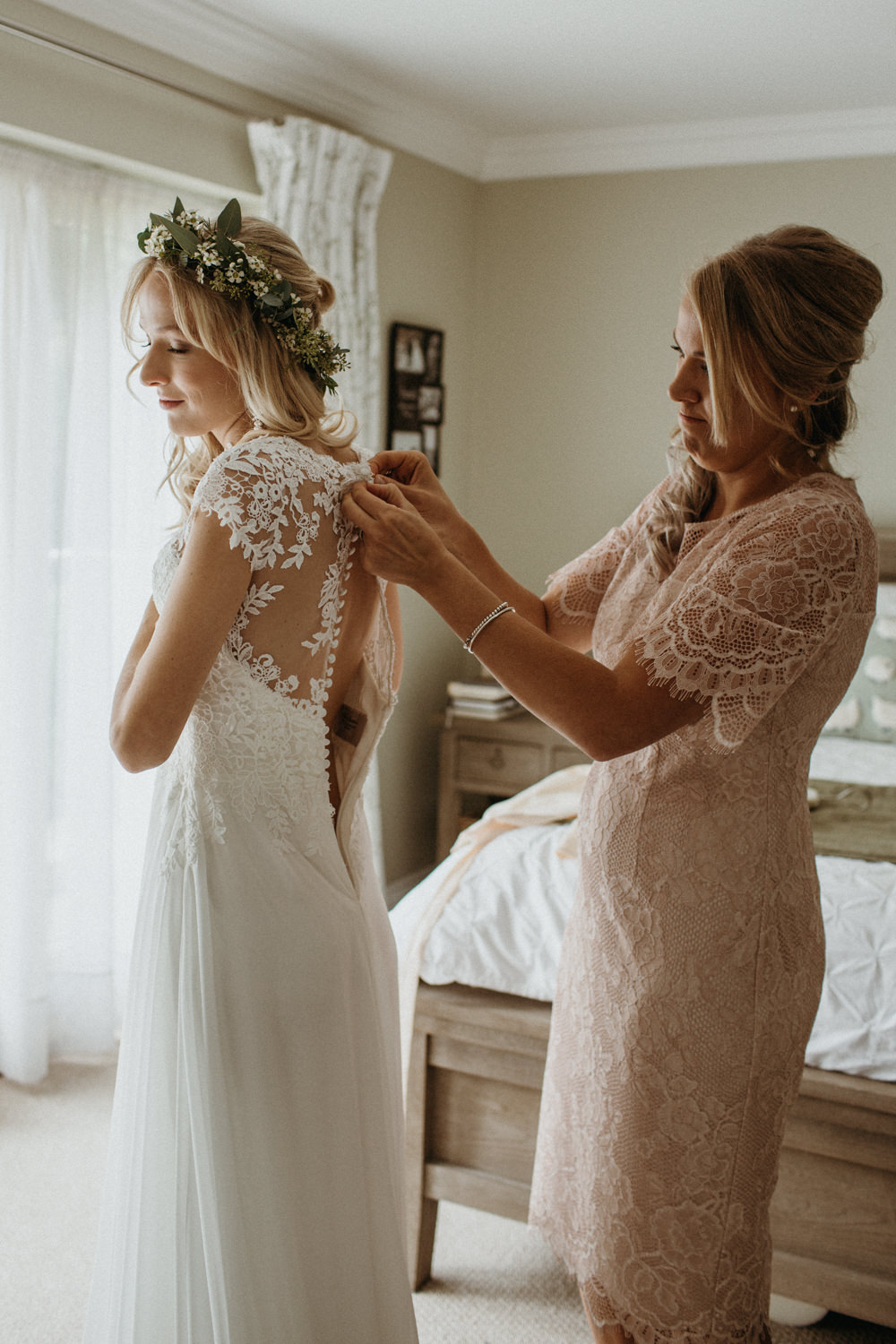 Dress Gown Bride Bridal Lace Illusion Back Garden Marquee Wedding Only Lovers Photography