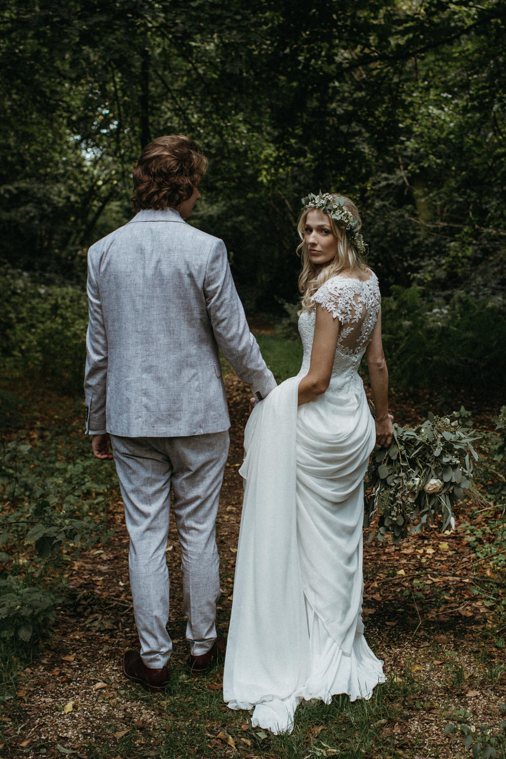 Dress Gown Bride Bridal Lace Illusion Back Garden Marquee Wedding Only Lovers Photography
