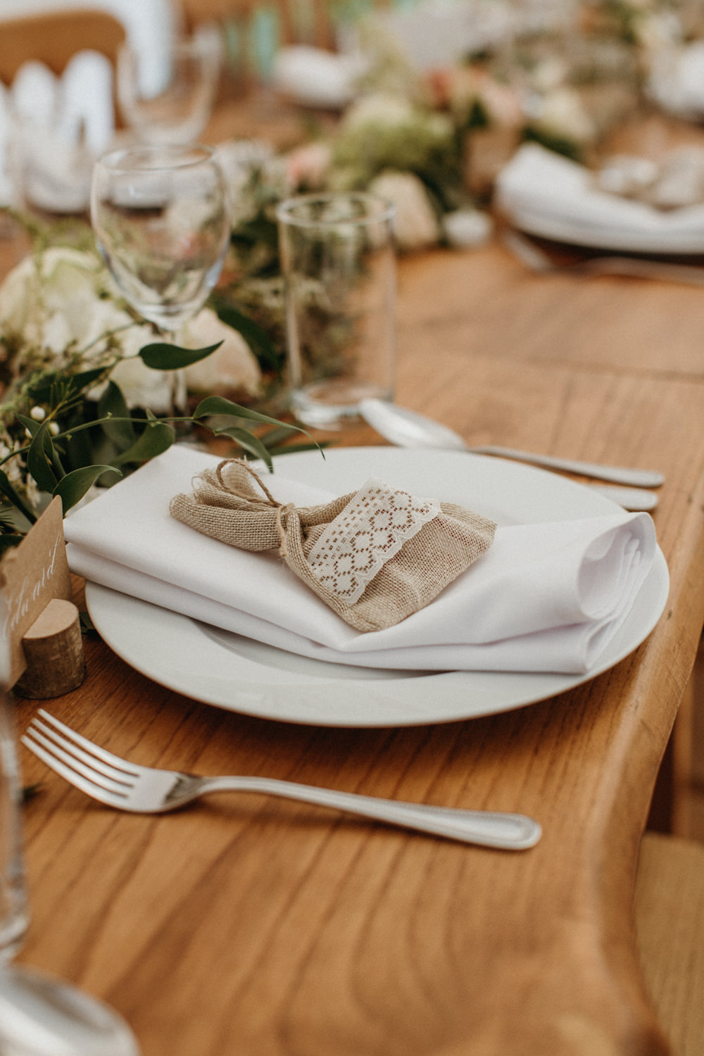 Place Setting Decor Hessian Lace Favour Garden Marquee Wedding Only Lovers Photography
