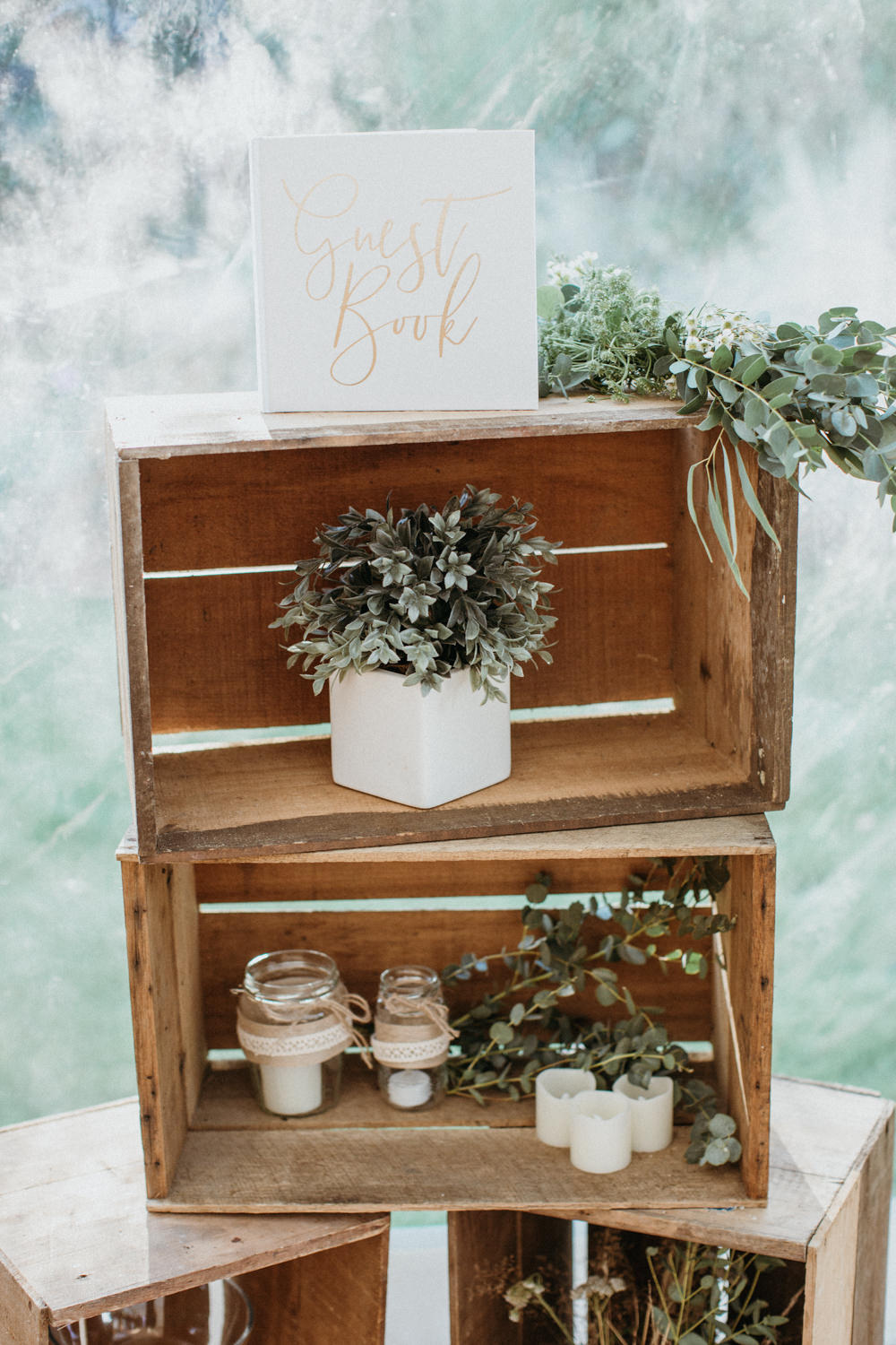 Wooden Crate Box Decor Garden Marquee Wedding Only Lovers Photography