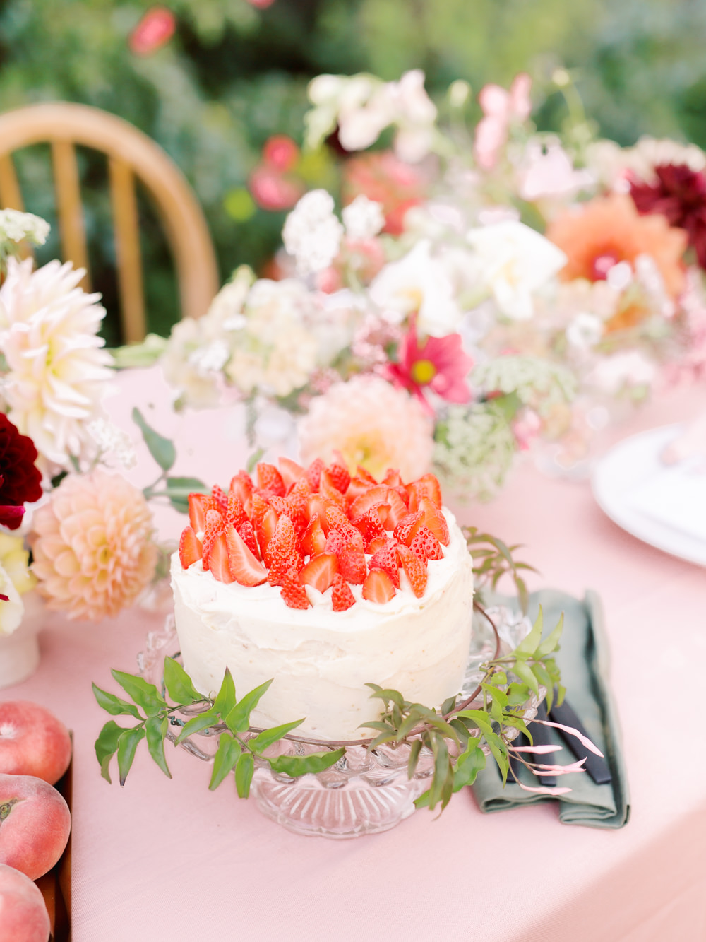 Buttercream Cake Flowers Garden Picnic Wedding Heledd Roberts Photography