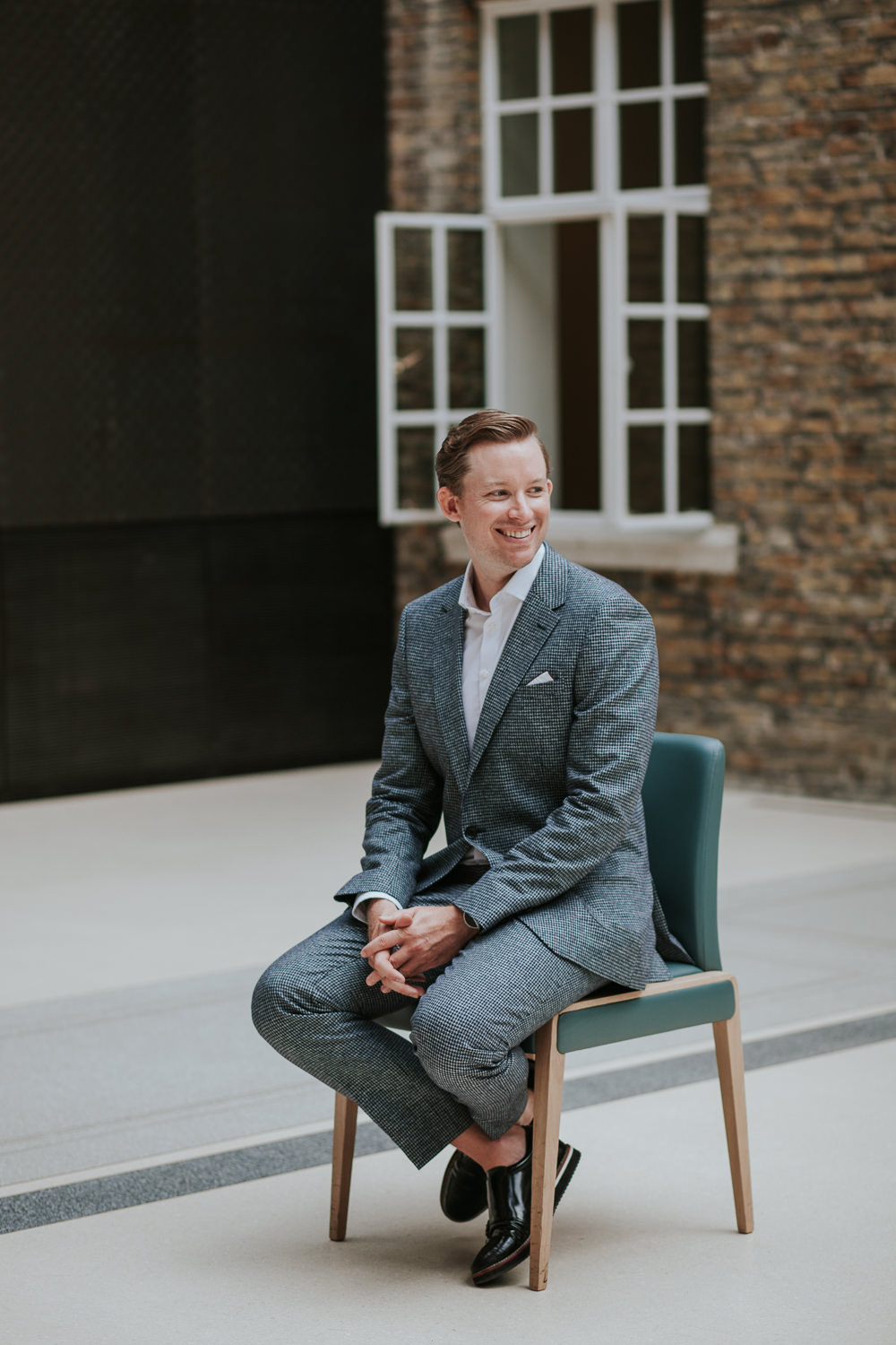 Groom Suit Grey Style Attire Hackney Wedding Grace Pham Photography