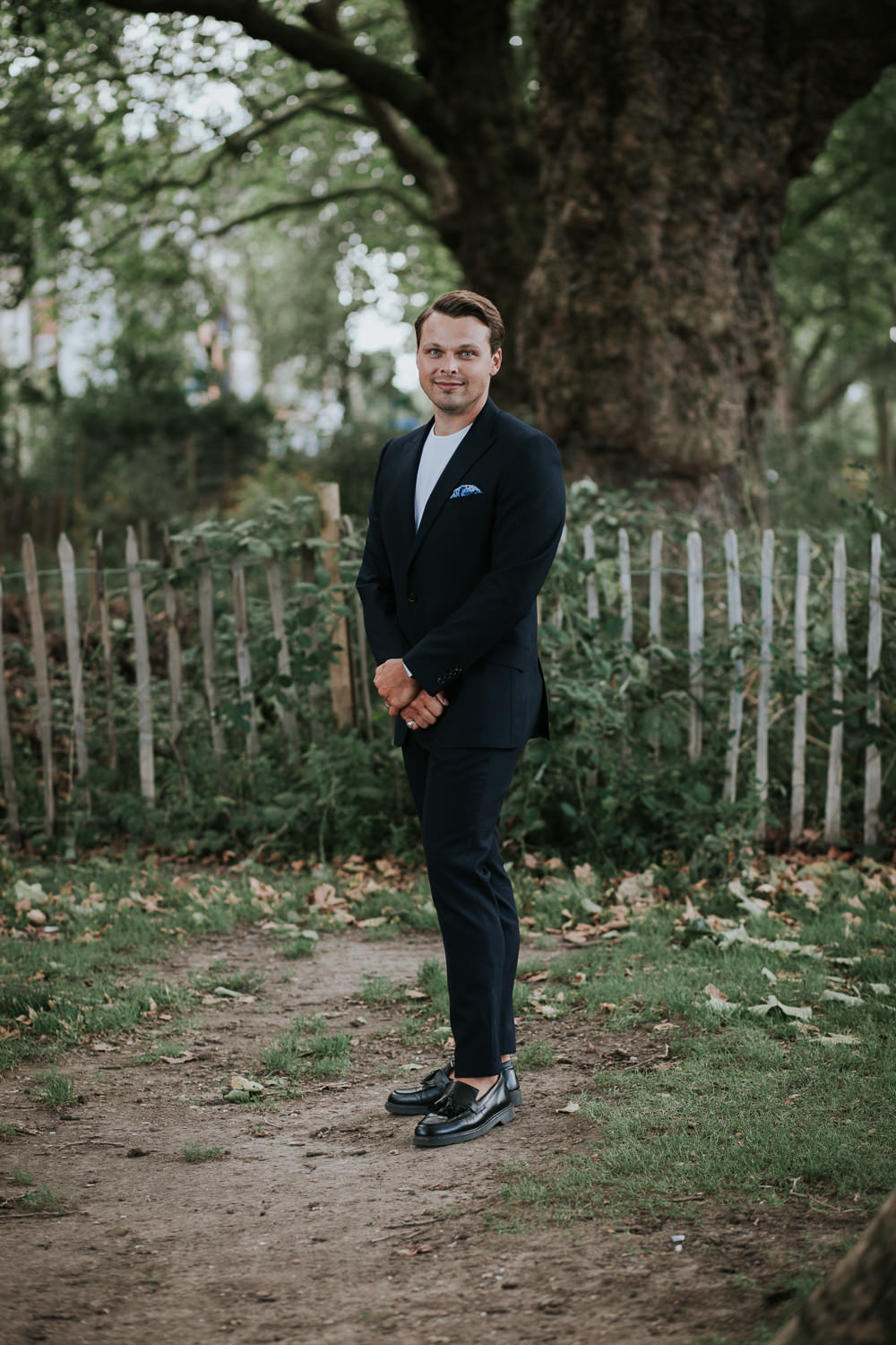 Groom Suit Grey Style Attire Hackney Wedding Grace Pham Photography