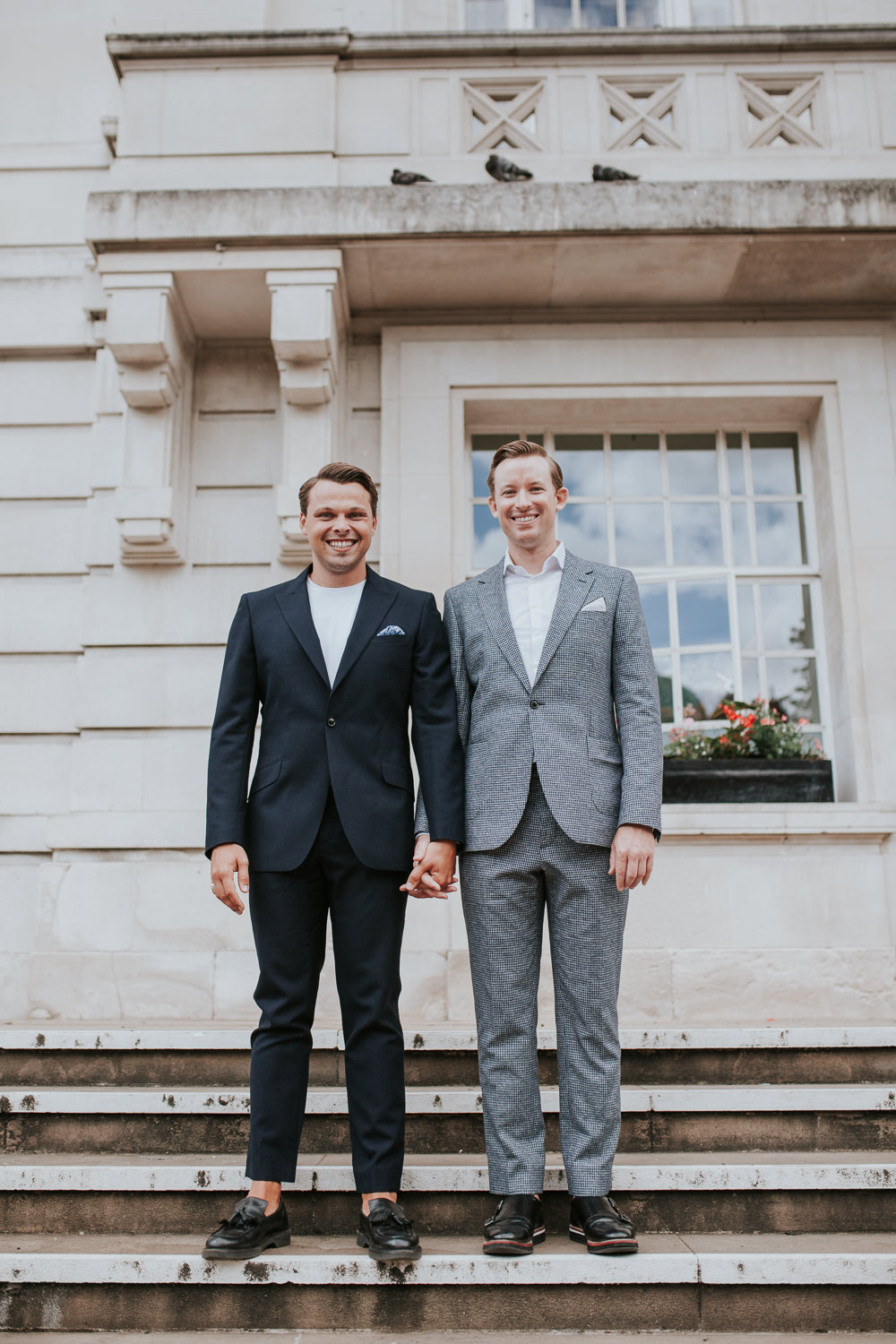 Groom Suit Grey Style Attire Hackney Wedding Grace Pham Photography