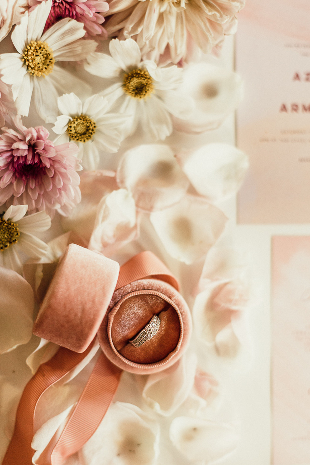 Pink Velvet Ring Box Magical Fairytale Wedding Ideas Golden Vibes Photo