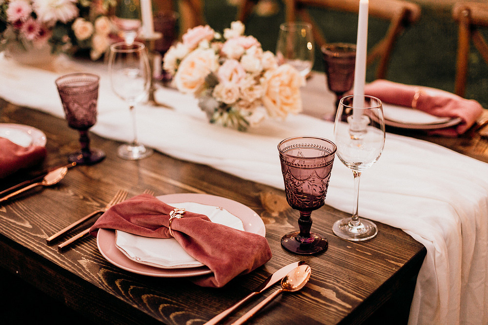 Table Tablescape Flowers Candles Runner Lighting Magical Fairytale Wedding Ideas Golden Vibes Photo