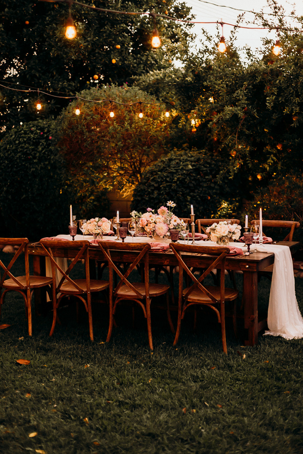Table Tablescape Flowers Candles Runner Lighting Magical Fairytale Wedding Ideas Golden Vibes Photo