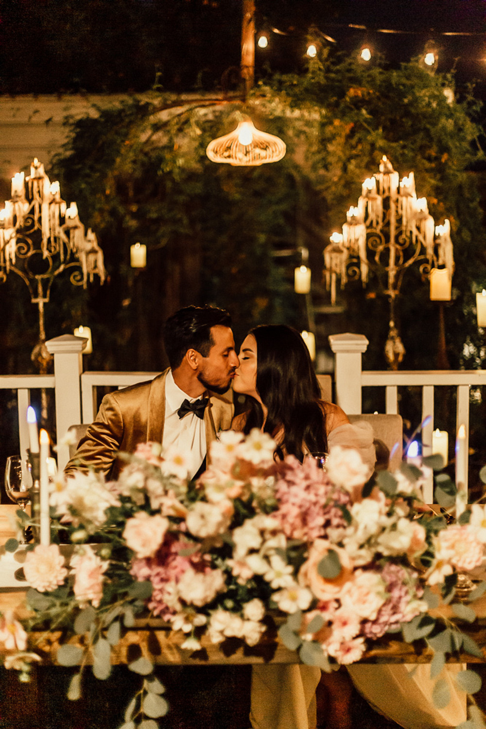 Sweetheart Table Flowers Candles Magical Fairytale Wedding Ideas Golden Vibes Photo
