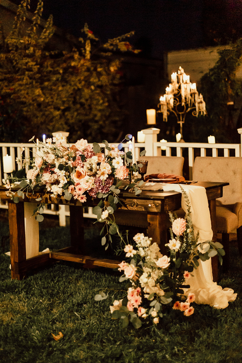 Sweetheart Table Flowers Candles Magical Fairytale Wedding Ideas Golden Vibes Photo