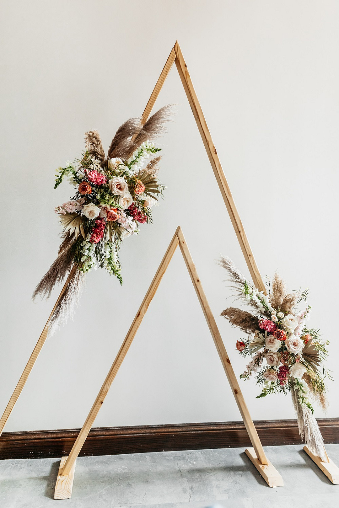 Triangle Arch Backdrop Flowers Ceremony Aisle Modern City Wedding Ideas Alisa Nicholle Co