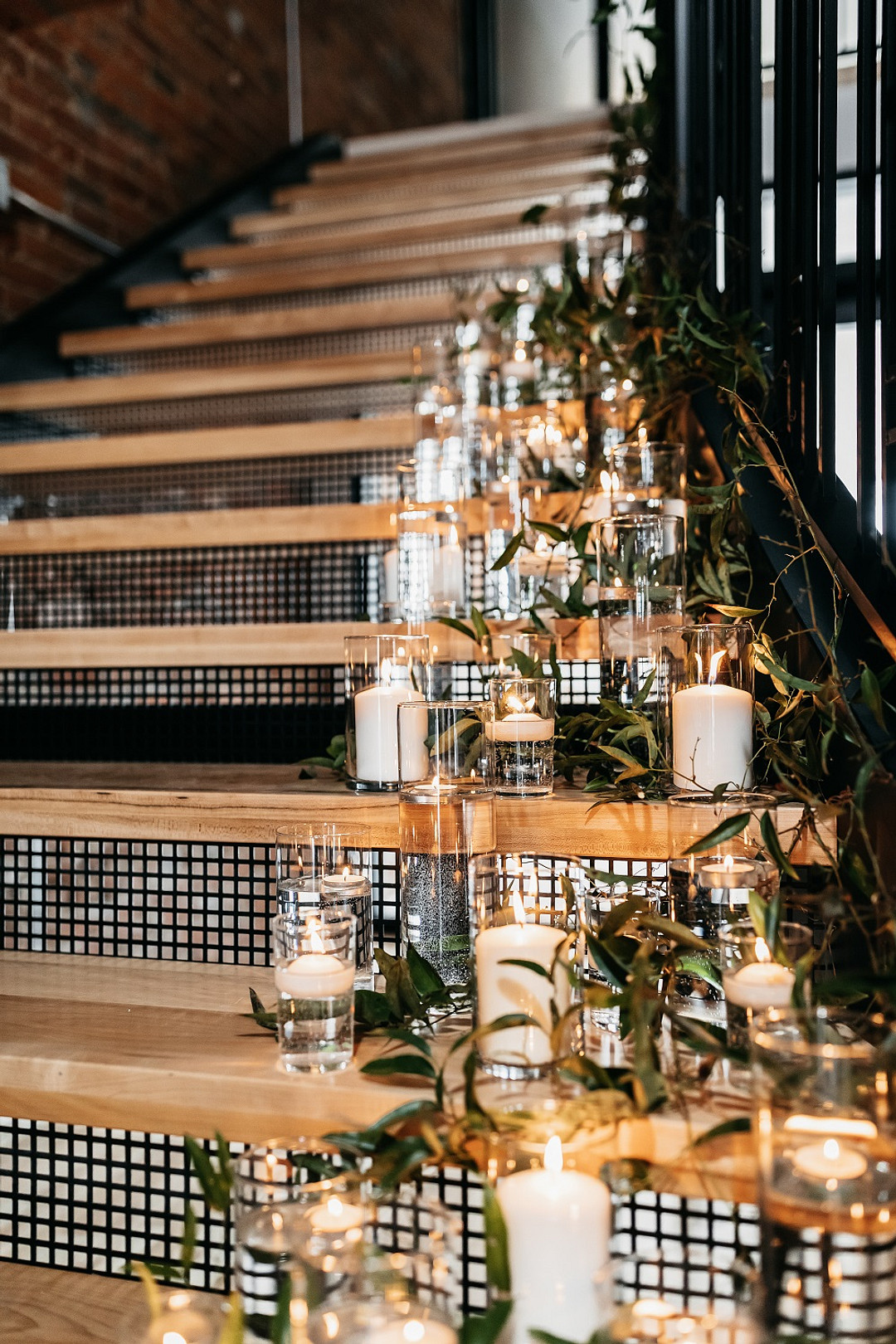 Staircase Stair Candles Modern City Wedding Ideas Alisa Nicholle Co