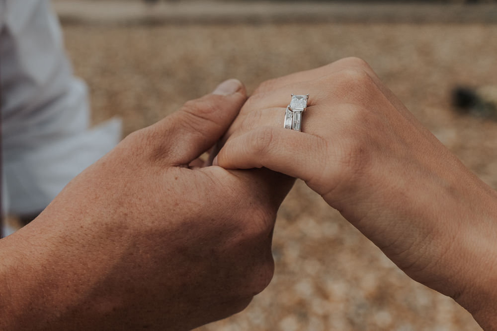 Rings Engagement Outdoor Beach Wedding Ceremony Lauren Knuckey Photography