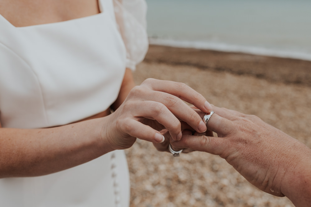 Rings Engagement Outdoor Beach Wedding Ceremony Lauren Knuckey Photography