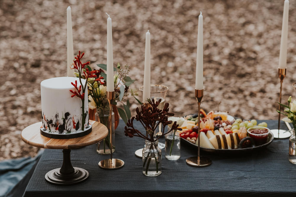 Table Tablescape Candles Flowers Outdoor Beach Wedding Ceremony Lauren Knuckey Photography