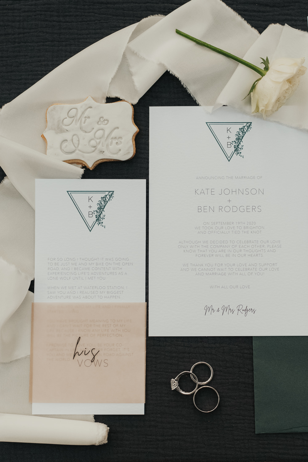 Geometric Stationery Modern Invite Invitation Outdoor Beach Wedding Ceremony Lauren Knuckey Photography