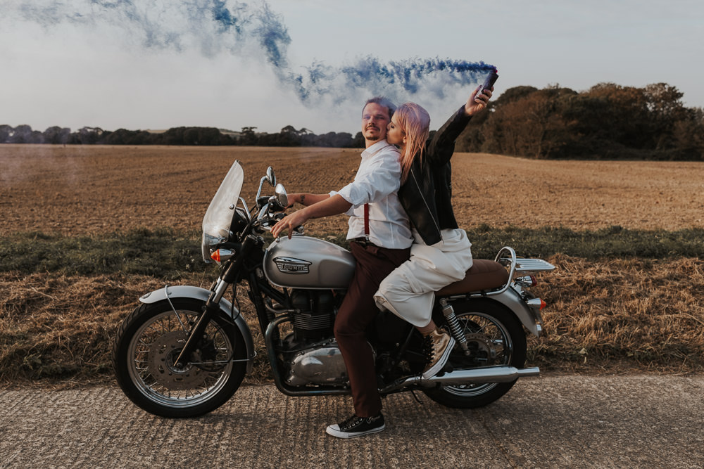 Outdoor Beach Wedding Ceremony Lauren Knuckey Photography Smoke Bombs